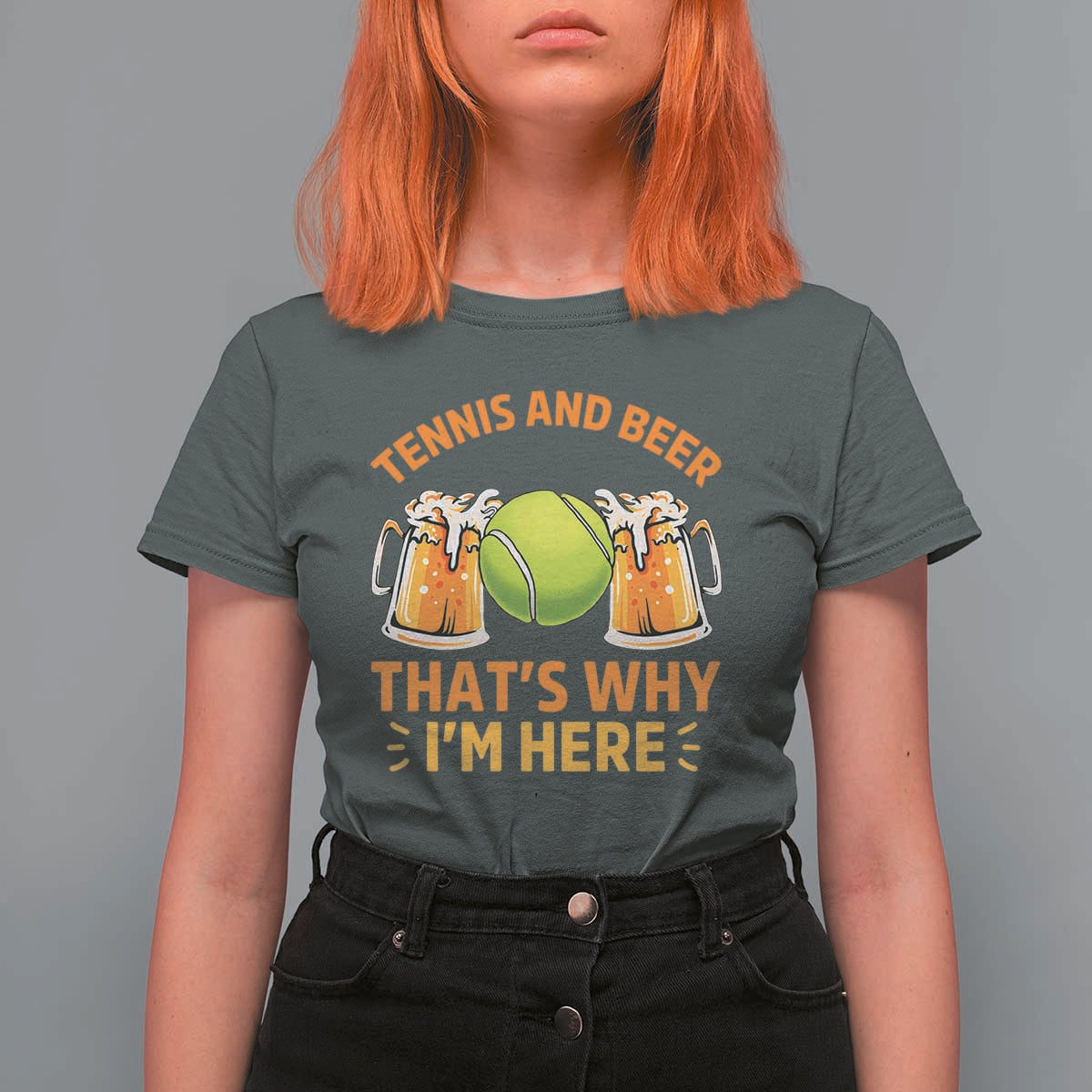 Tennis And Beer That Is Why I Am Here T Shirt For Women Funny Tennis Player Gift - Wonder Print Shop