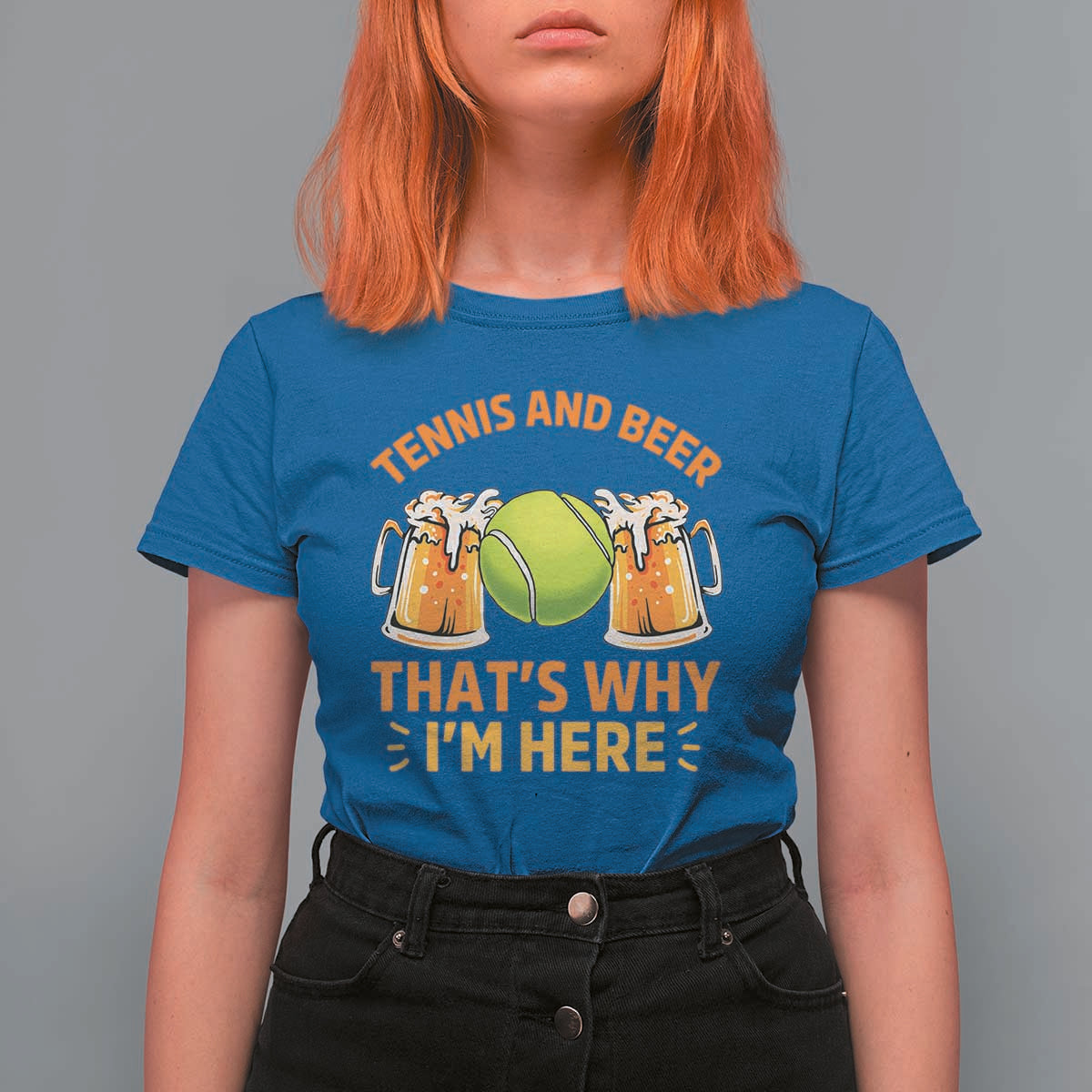 Tennis And Beer That Is Why I Am Here T Shirt For Women Funny Tennis Player Gift - Wonder Print Shop