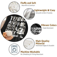 Funny Tennis And Beer That Is Why I Am Here Throw Blanket - Wonder Print Shop