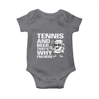 Funny Tennis And Beer That Is Why I Am Here Baby Onesie - Wonder Print Shop