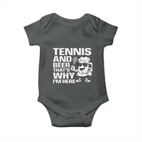 Funny Tennis And Beer That Is Why I Am Here Baby Onesie - Wonder Print Shop