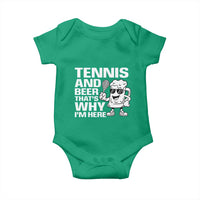 Funny Tennis And Beer That Is Why I Am Here Baby Onesie - Wonder Print Shop