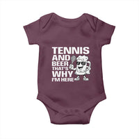 Funny Tennis And Beer That Is Why I Am Here Baby Onesie - Wonder Print Shop