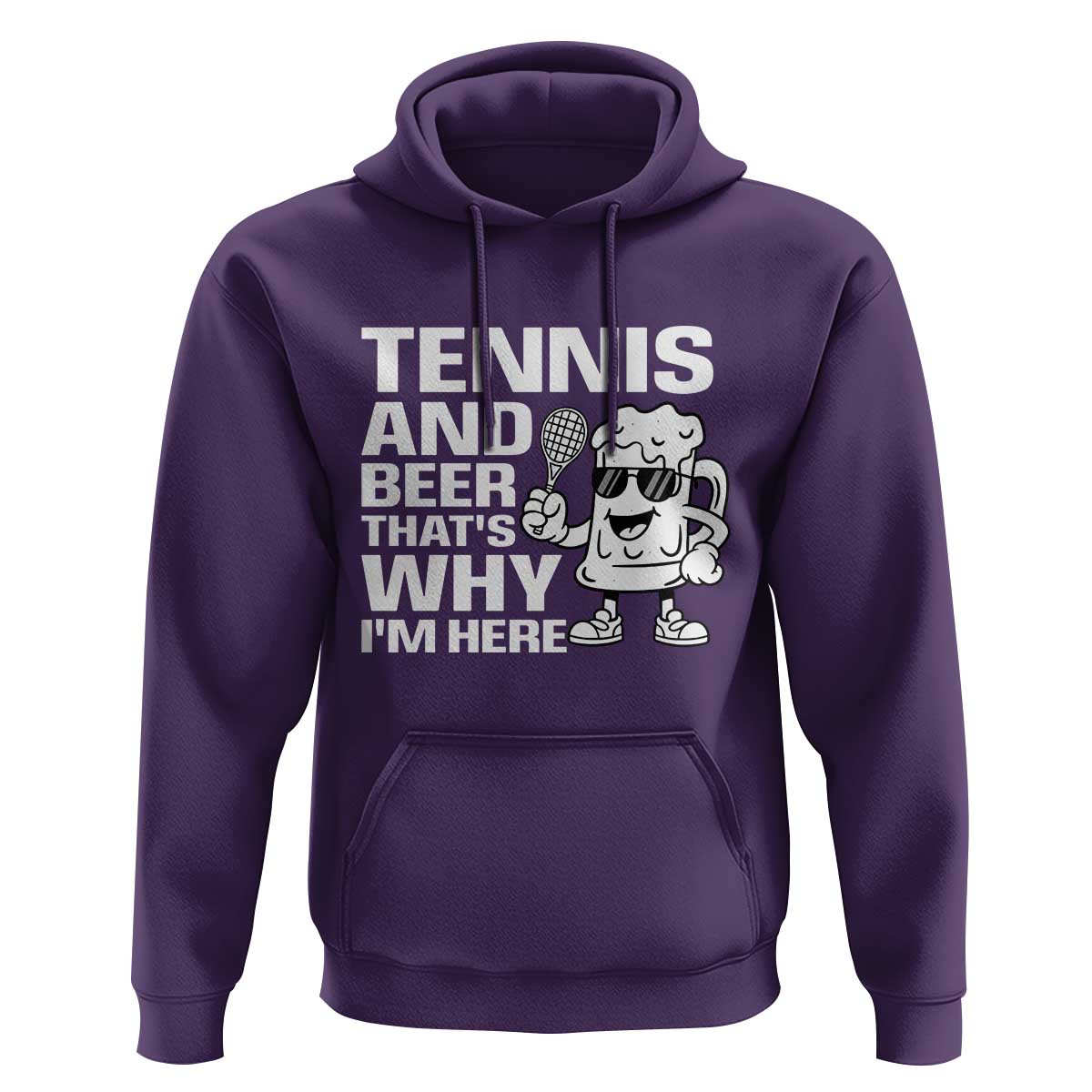 Funny Tennis And Beer That Is Why I Am Here Hoodie - Wonder Print Shop