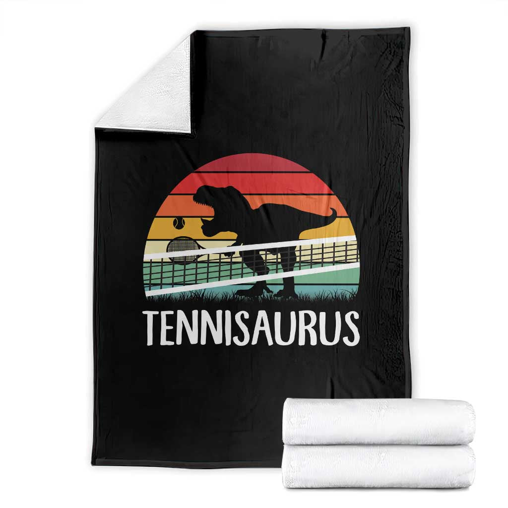 Funny Dinosaur Tennis Player Gift Throw Blanket Tennisaurus - Wonder Print Shop