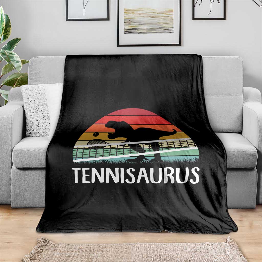 Funny Dinosaur Tennis Player Gift Throw Blanket Tennisaurus - Wonder Print Shop