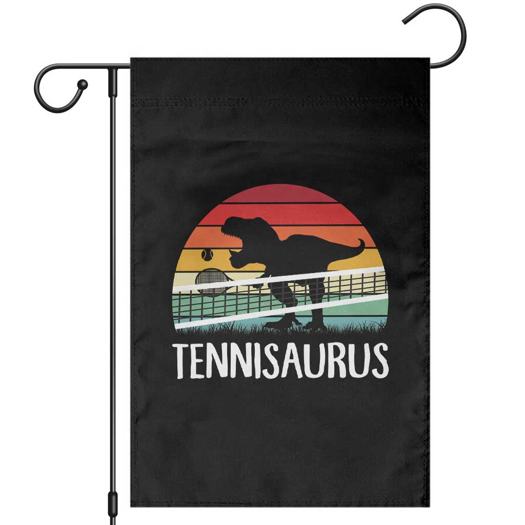Funny Dinosaur Tennis Player Gift Garden Flag Tennisaurus - Wonder Print Shop