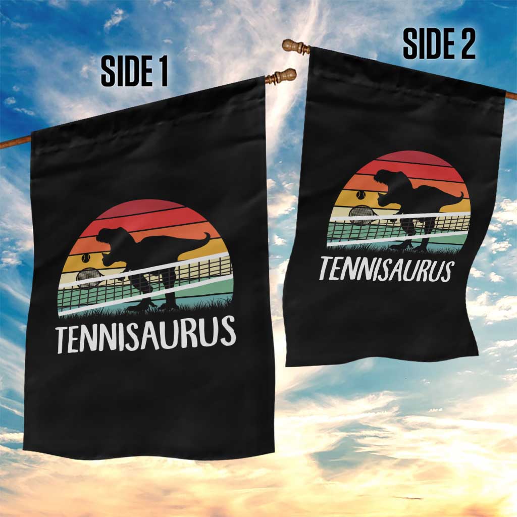 Funny Dinosaur Tennis Player Gift Garden Flag Tennisaurus - Wonder Print Shop