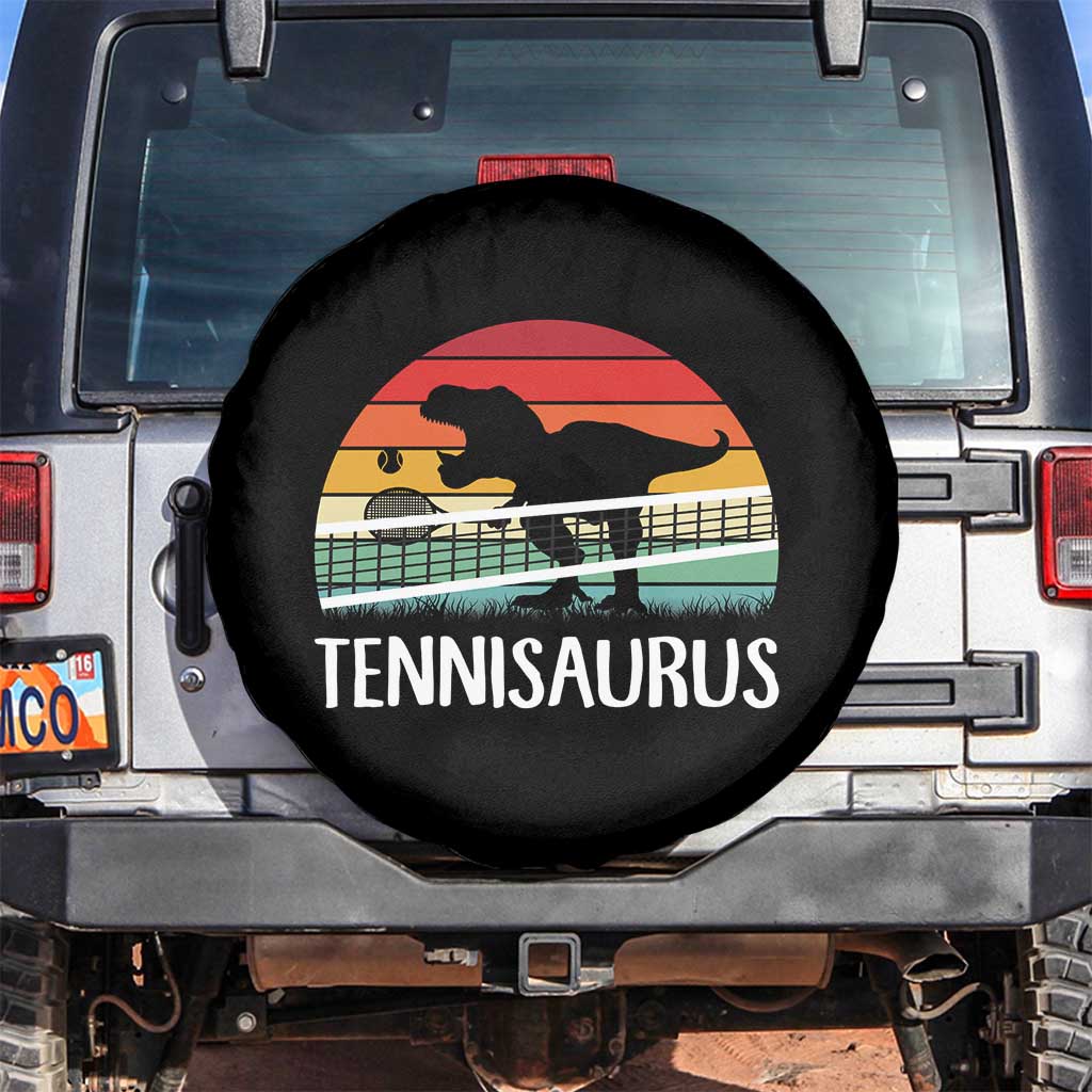 Funny Dinosaur Tennis Player Gift Spare Tire Cover Tennisaurus - Wonder Print Shop
