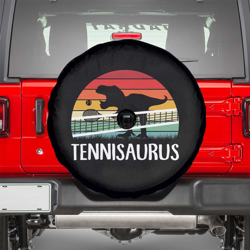 Funny Dinosaur Tennis Player Gift Spare Tire Cover Tennisaurus - Wonder Print Shop