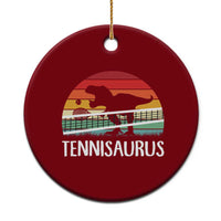 Funny Dinosaur Tennis Player Gift Ceramic Ornament Tennisaurus - Wonder Print Shop