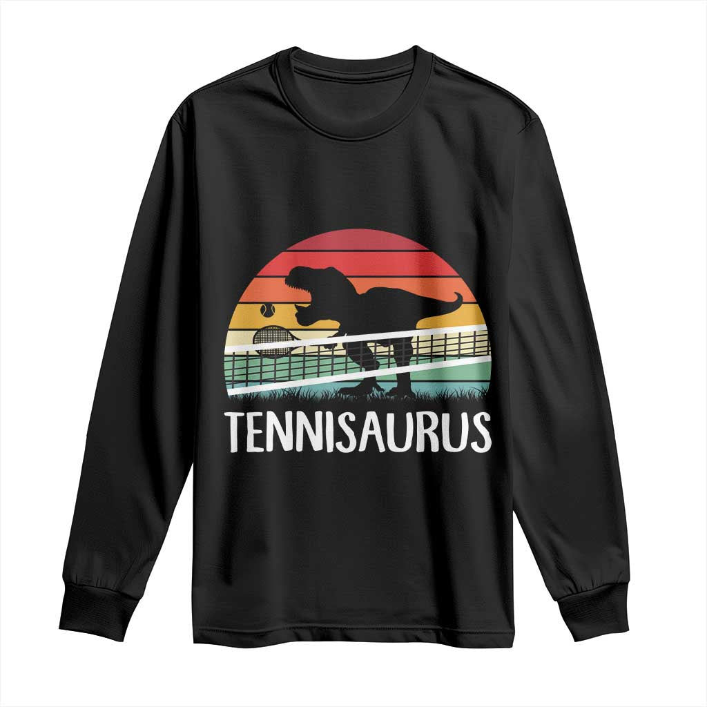 Funny Dinosaur Tennis Player Gift Long Sleeve Shirt Tennisaurus - Wonder Print Shop