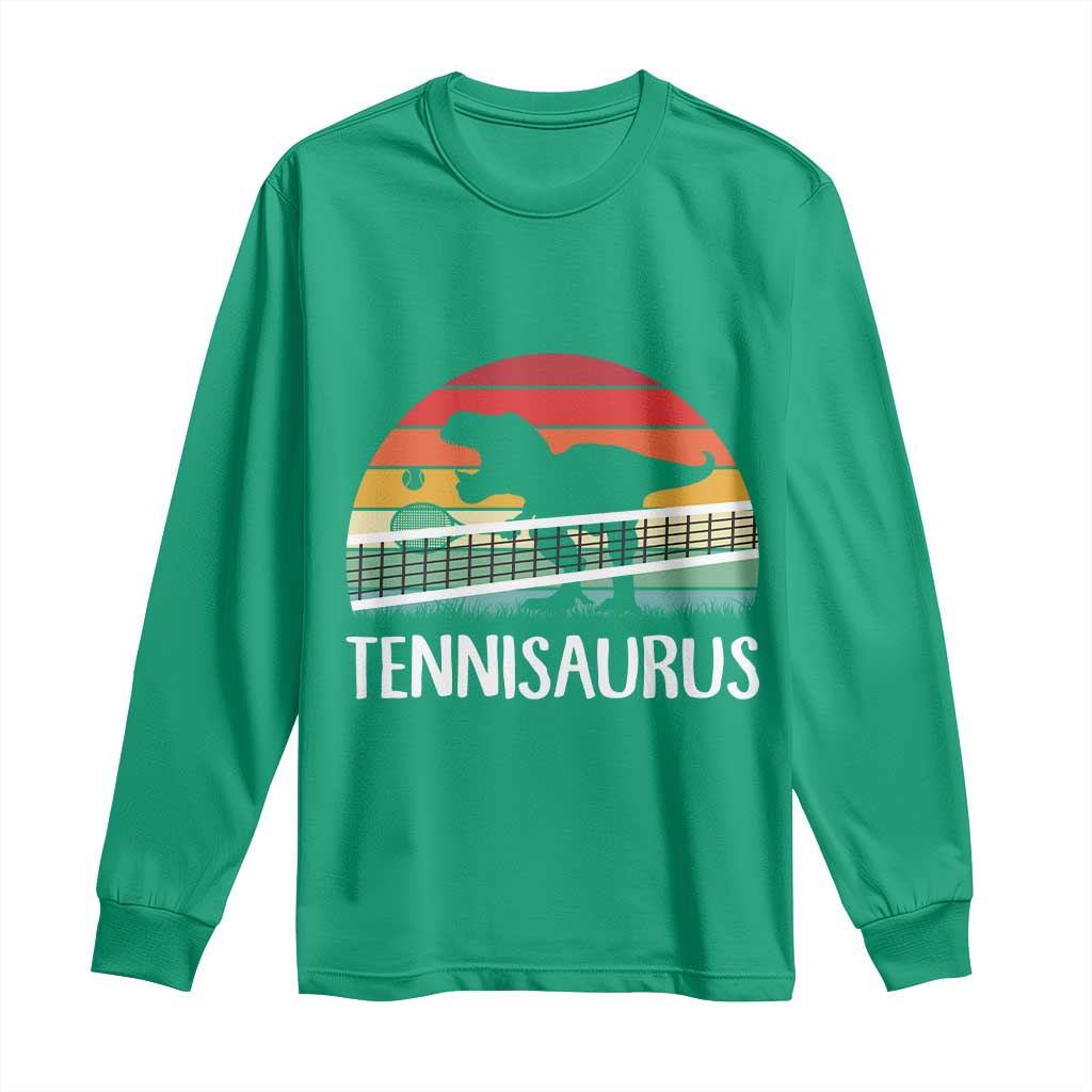 Funny Dinosaur Tennis Player Gift Long Sleeve Shirt Tennisaurus - Wonder Print Shop