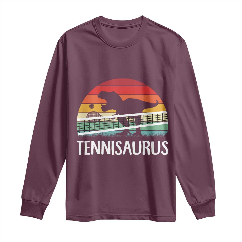 Funny Dinosaur Tennis Player Gift Long Sleeve Shirt Tennisaurus - Wonder Print Shop