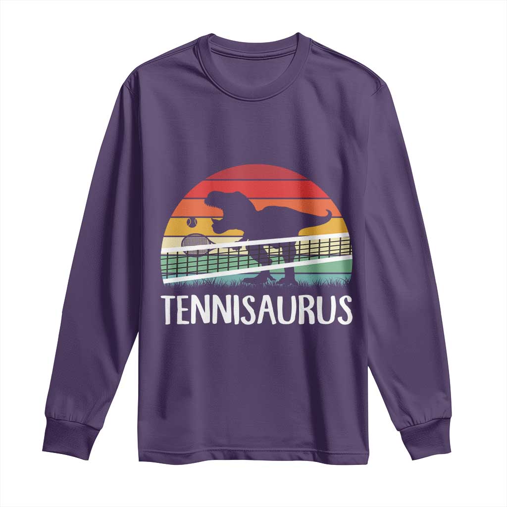 Funny Dinosaur Tennis Player Gift Long Sleeve Shirt Tennisaurus - Wonder Print Shop