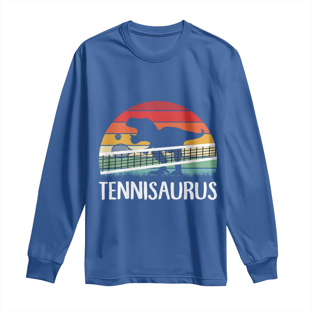 Funny Dinosaur Tennis Player Gift Long Sleeve Shirt Tennisaurus - Wonder Print Shop