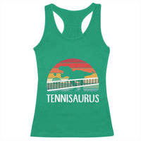 Funny Dinosaur Tennis Player Gift Racerback Tank Top Tennisaurus - Wonder Print Shop