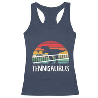 Funny Dinosaur Tennis Player Gift Racerback Tank Top Tennisaurus - Wonder Print Shop