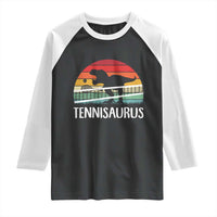 Funny Dinosaur Tennis Player Gift Raglan Shirt Tennisaurus - Wonder Print Shop