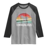 Funny Dinosaur Tennis Player Gift Raglan Shirt Tennisaurus - Wonder Print Shop