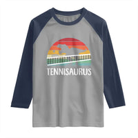 Funny Dinosaur Tennis Player Gift Raglan Shirt Tennisaurus - Wonder Print Shop