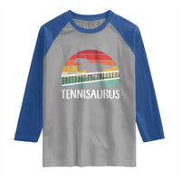 Funny Dinosaur Tennis Player Gift Raglan Shirt Tennisaurus - Wonder Print Shop