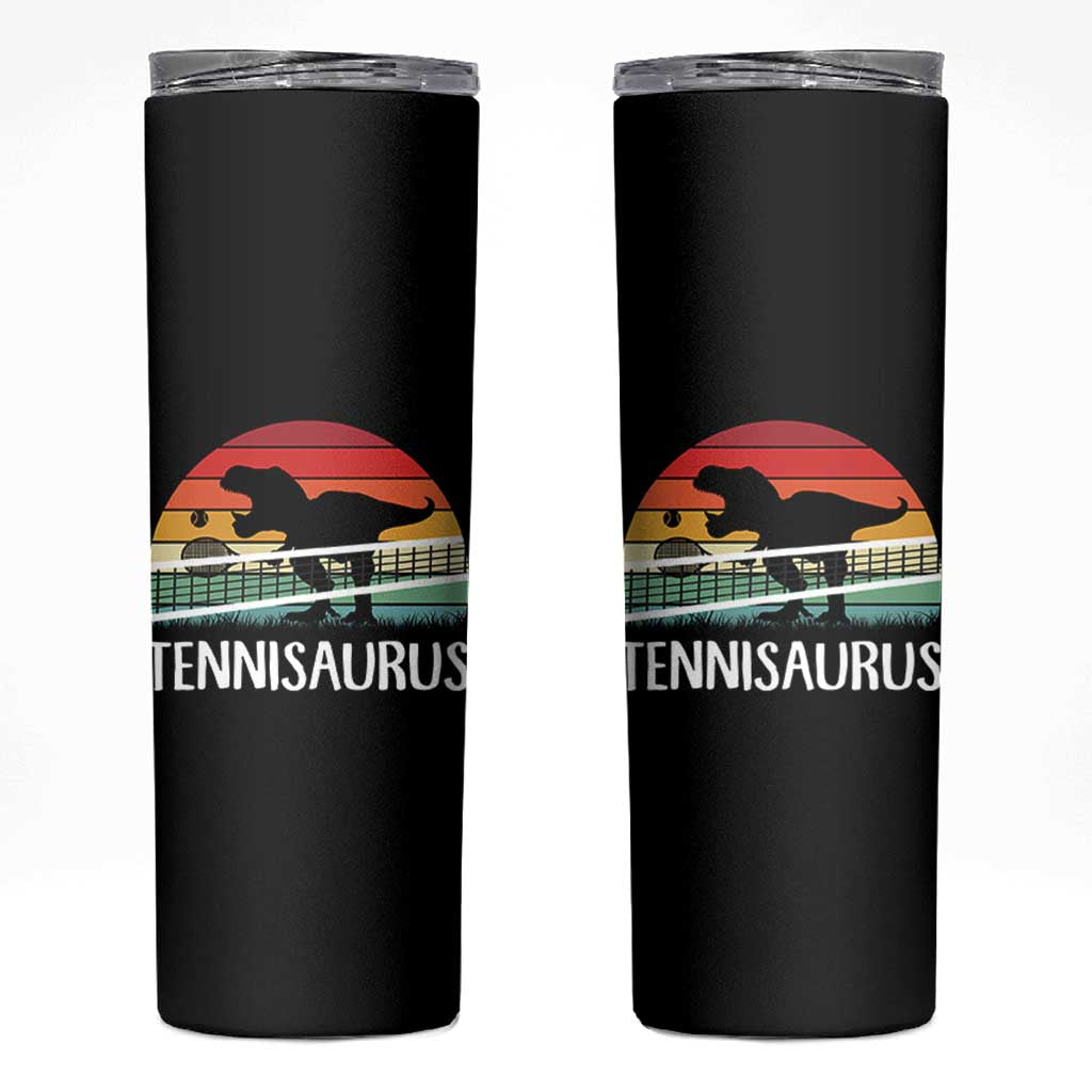 Funny Dinosaur Tennis Player Gift Skinny Tumbler Tennisaurus - Wonder Print Shop