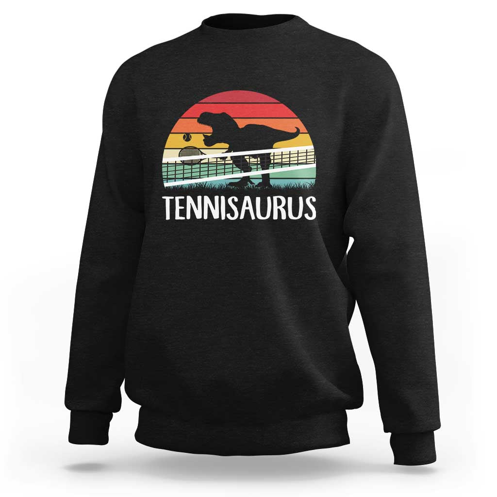 Funny Dinosaur Tennis Player Gift Sweatshirt Tennisaurus - Wonder Print Shop