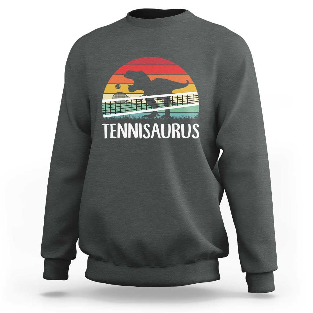 Funny Dinosaur Tennis Player Gift Sweatshirt Tennisaurus - Wonder Print Shop