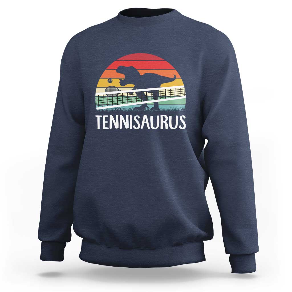 Funny Dinosaur Tennis Player Gift Sweatshirt Tennisaurus - Wonder Print Shop