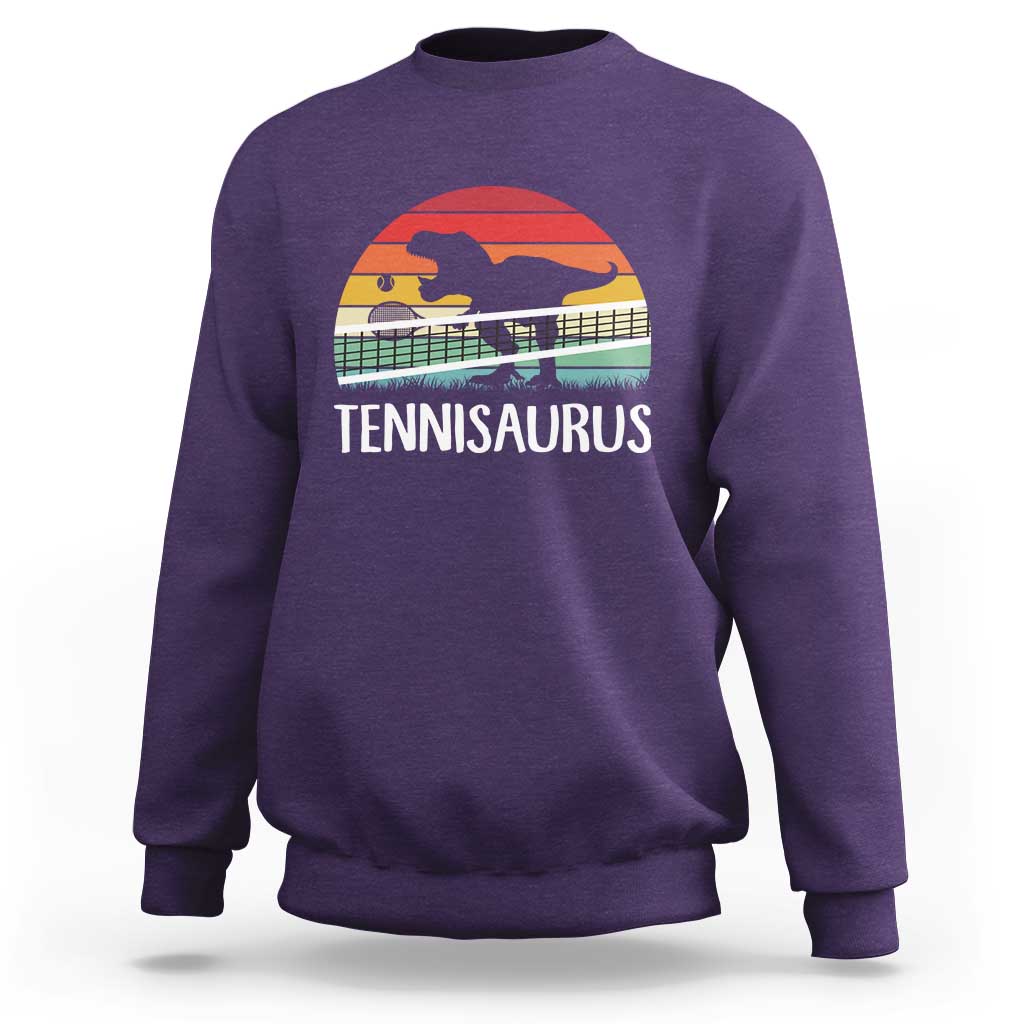 Funny Dinosaur Tennis Player Gift Sweatshirt Tennisaurus - Wonder Print Shop