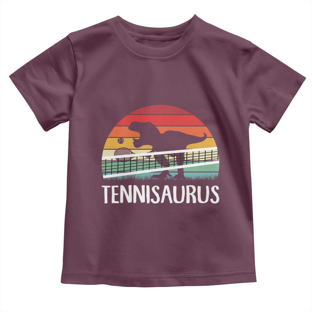 Funny Dinosaur Tennis Player Gift Toddler T Shirt Tennisaurus - Wonder Print Shop