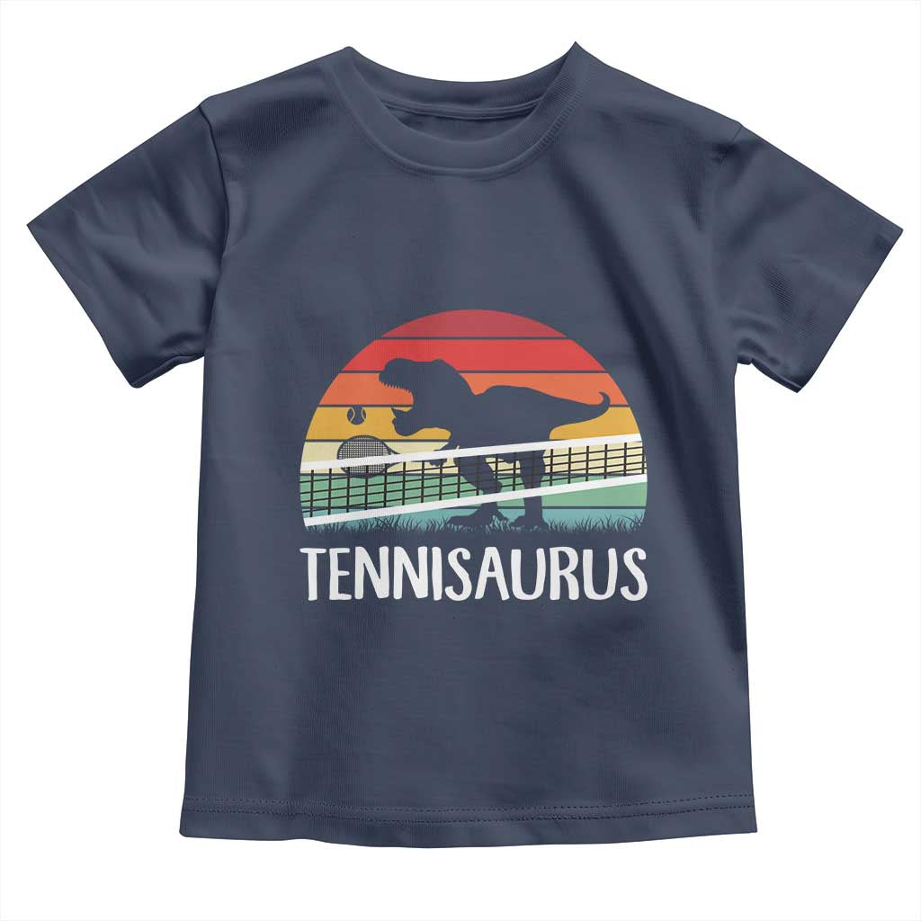 Funny Dinosaur Tennis Player Gift Toddler T Shirt Tennisaurus - Wonder Print Shop