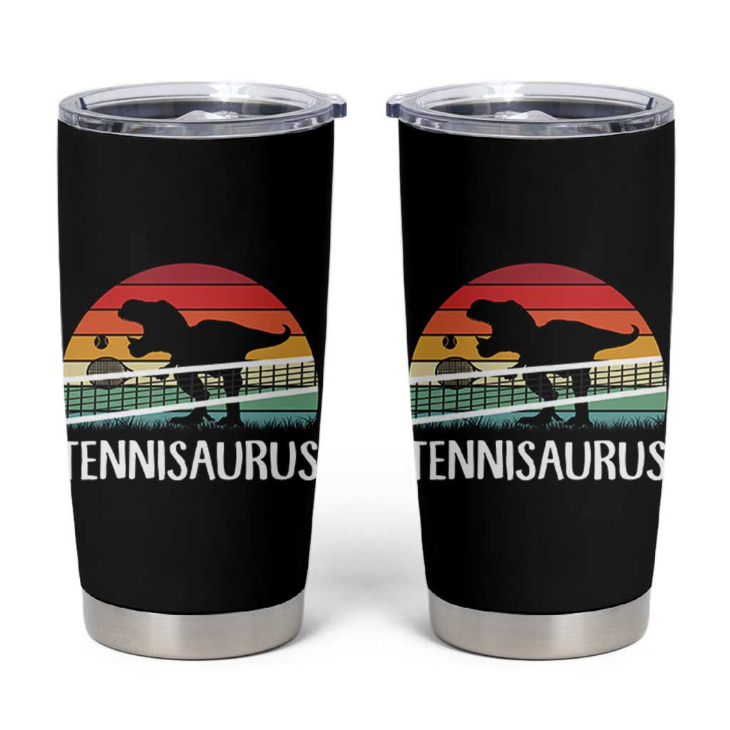 Funny Dinosaur Tennis Player Gift Tumbler Cup Tennisaurus - Wonder Print Shop