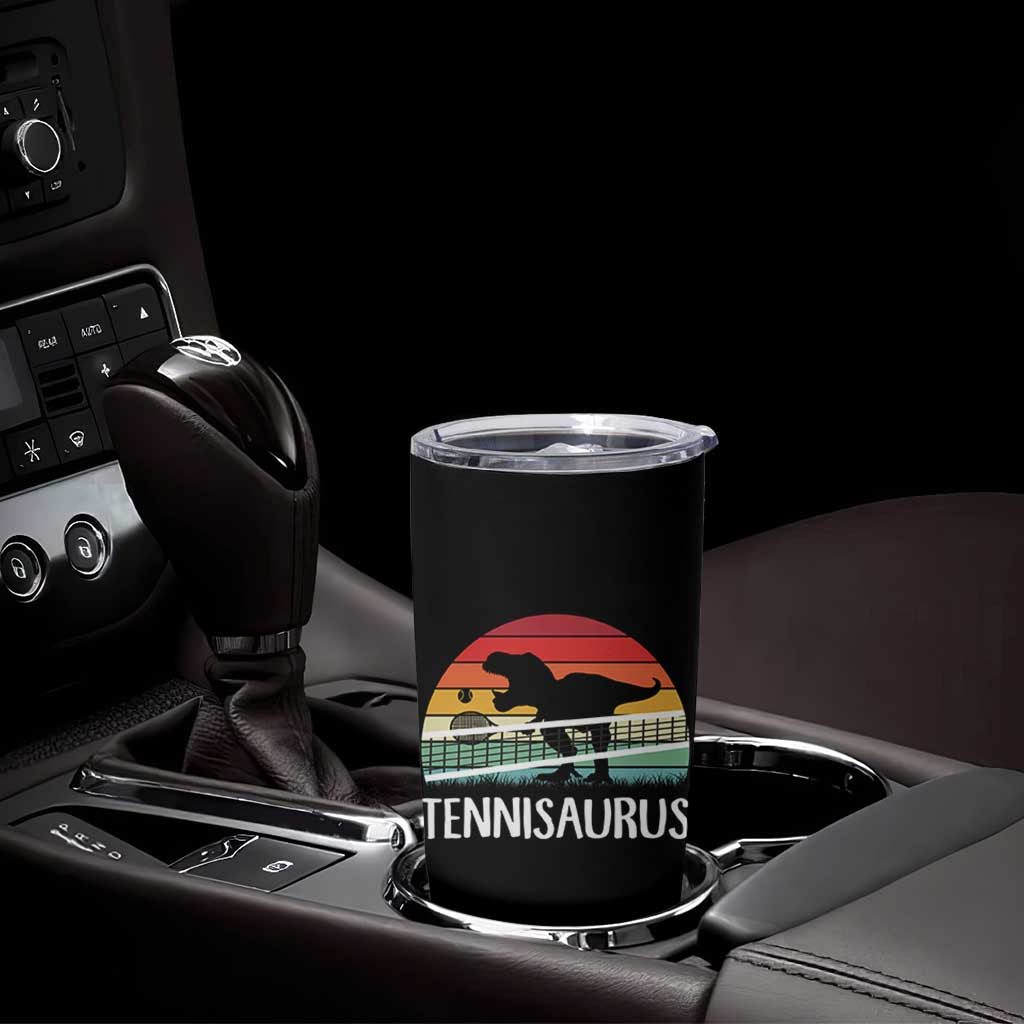 Funny Dinosaur Tennis Player Gift Tumbler Cup Tennisaurus - Wonder Print Shop