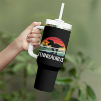 Funny Dinosaur Tennis Player Gift Tumbler With Handle Tennisaurus - Wonder Print Shop
