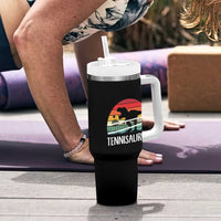 Funny Dinosaur Tennis Player Gift Tumbler With Handle Tennisaurus - Wonder Print Shop