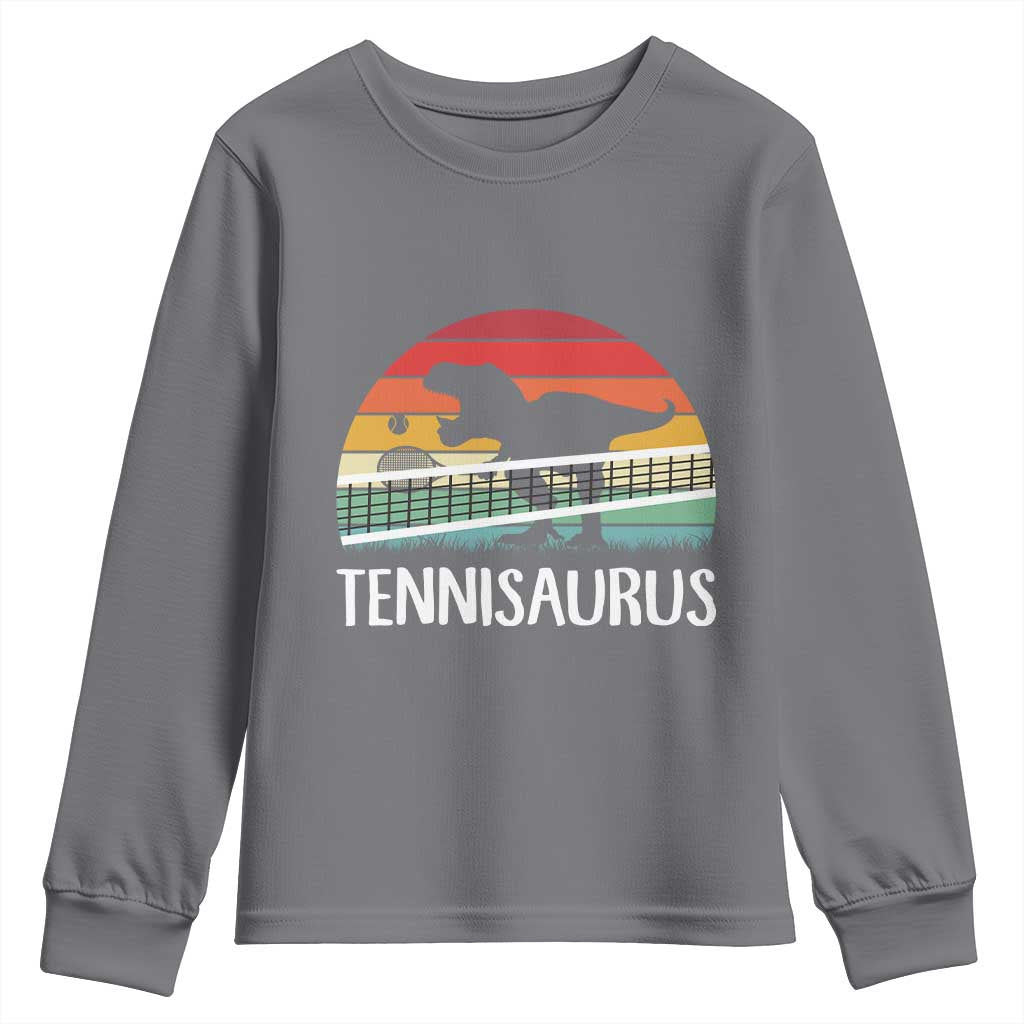 Funny Dinosaur Tennis Player Gift Youth Sweatshirt Tennisaurus - Wonder Print Shop