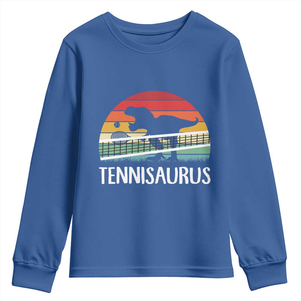 Funny Dinosaur Tennis Player Gift Youth Sweatshirt Tennisaurus - Wonder Print Shop