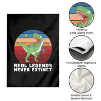 Retro Dinosaur Tennis Player Garden Flag Real Legends Never Extinct - Wonder Print Shop