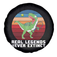 Retro Dinosaur Tennis Player Spare Tire Cover Real Legends Never Extinct - Wonder Print Shop