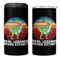 Retro Dinosaur Tennis Player 4 in 1 Can Cooler Tumbler Real Legends Never Extinct - Wonder Print Shop
