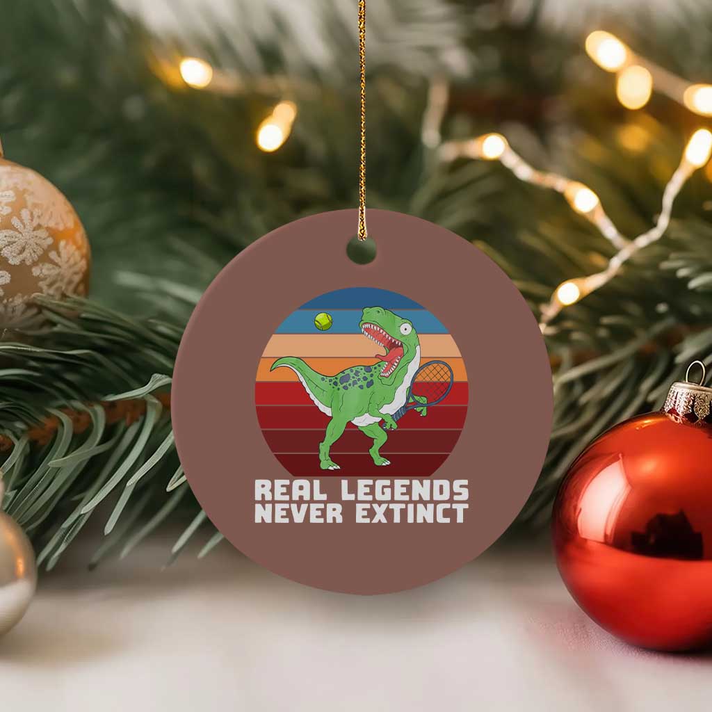 Retro Dinosaur Tennis Player Ceramic Ornament Real Legends Never Extinct - Wonder Print Shop