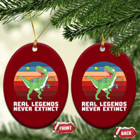 Retro Dinosaur Tennis Player Ceramic Ornament Real Legends Never Extinct - Wonder Print Shop
