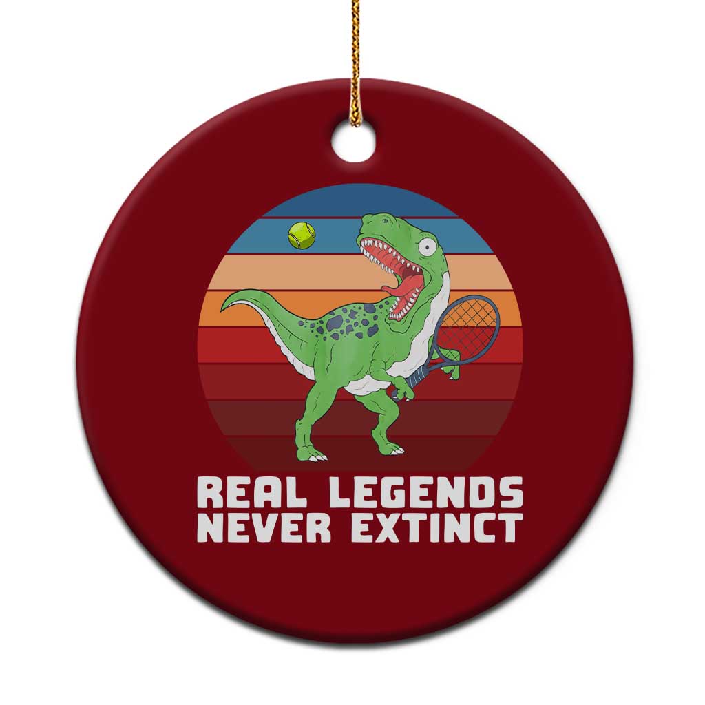 Retro Dinosaur Tennis Player Ceramic Ornament Real Legends Never Extinct - Wonder Print Shop