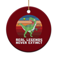 Retro Dinosaur Tennis Player Ceramic Ornament Real Legends Never Extinct - Wonder Print Shop
