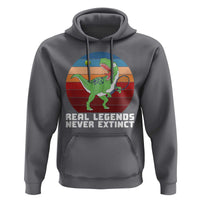 Retro Dinosaur Tennis Player Hoodie Real Legends Never Extinct - Wonder Print Shop