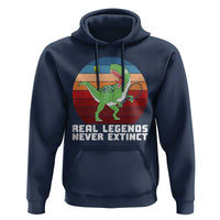 Retro Dinosaur Tennis Player Hoodie Real Legends Never Extinct - Wonder Print Shop