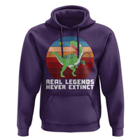 Retro Dinosaur Tennis Player Hoodie Real Legends Never Extinct - Wonder Print Shop