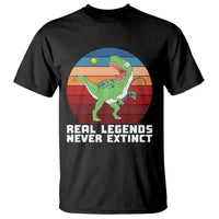 Retro Dinosaur Tennis Player T Shirt Real Legends Never Extinct - Wonder Print Shop